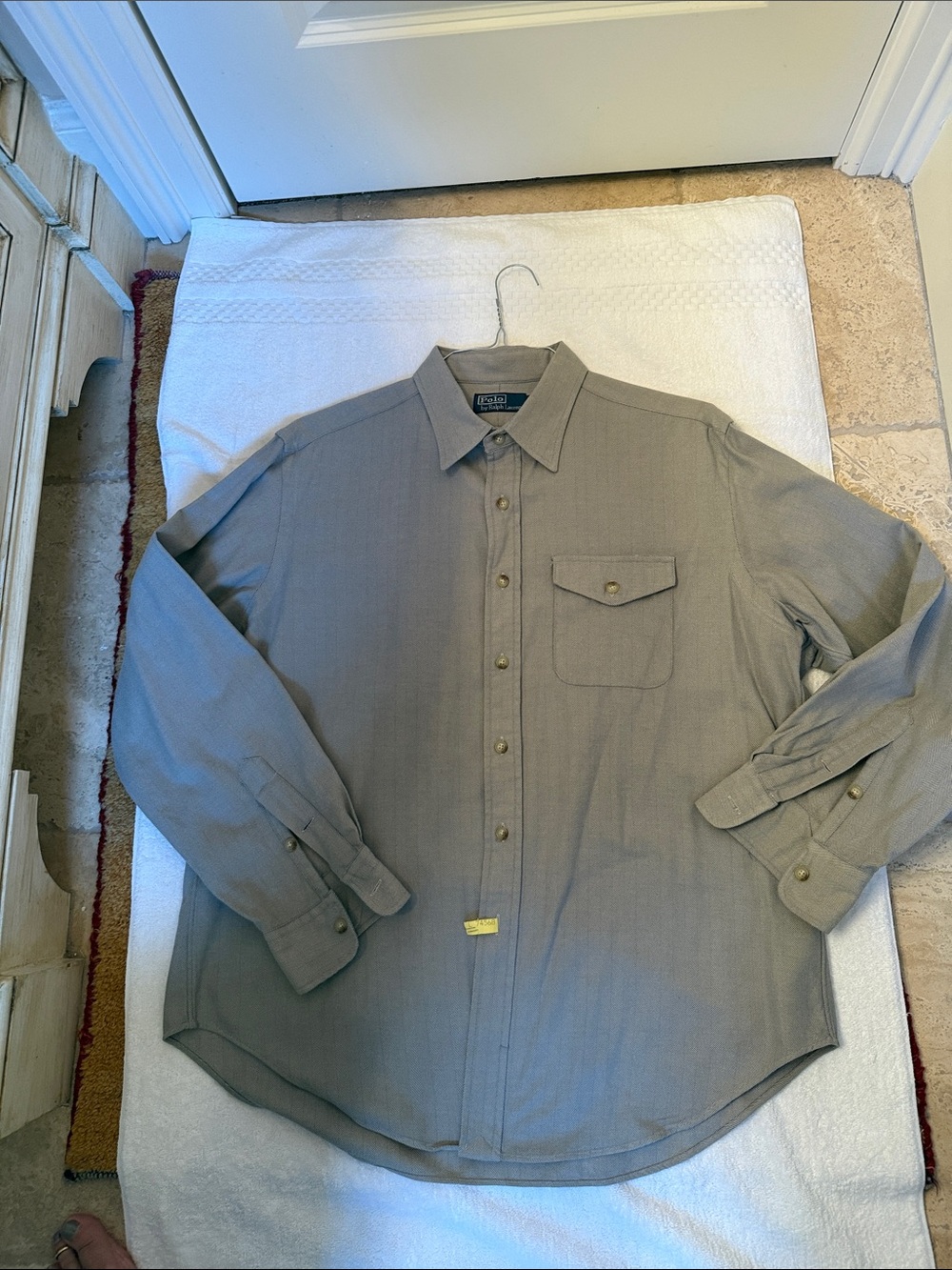 Ralph Lauren Men's Button-Down Long Sleeve Shirt - Taupe/Gray
